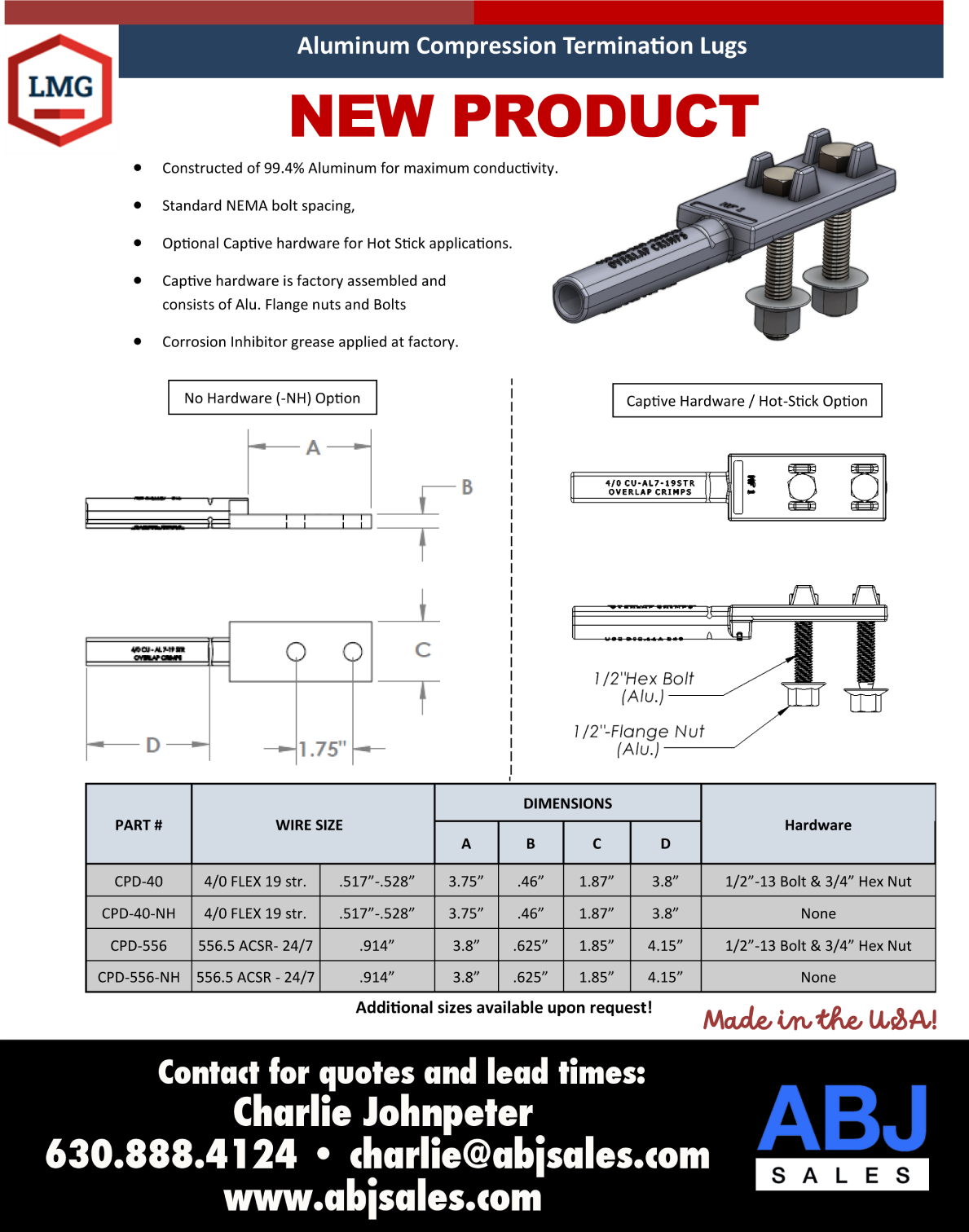 Aluminum Compressions Termination Lugs